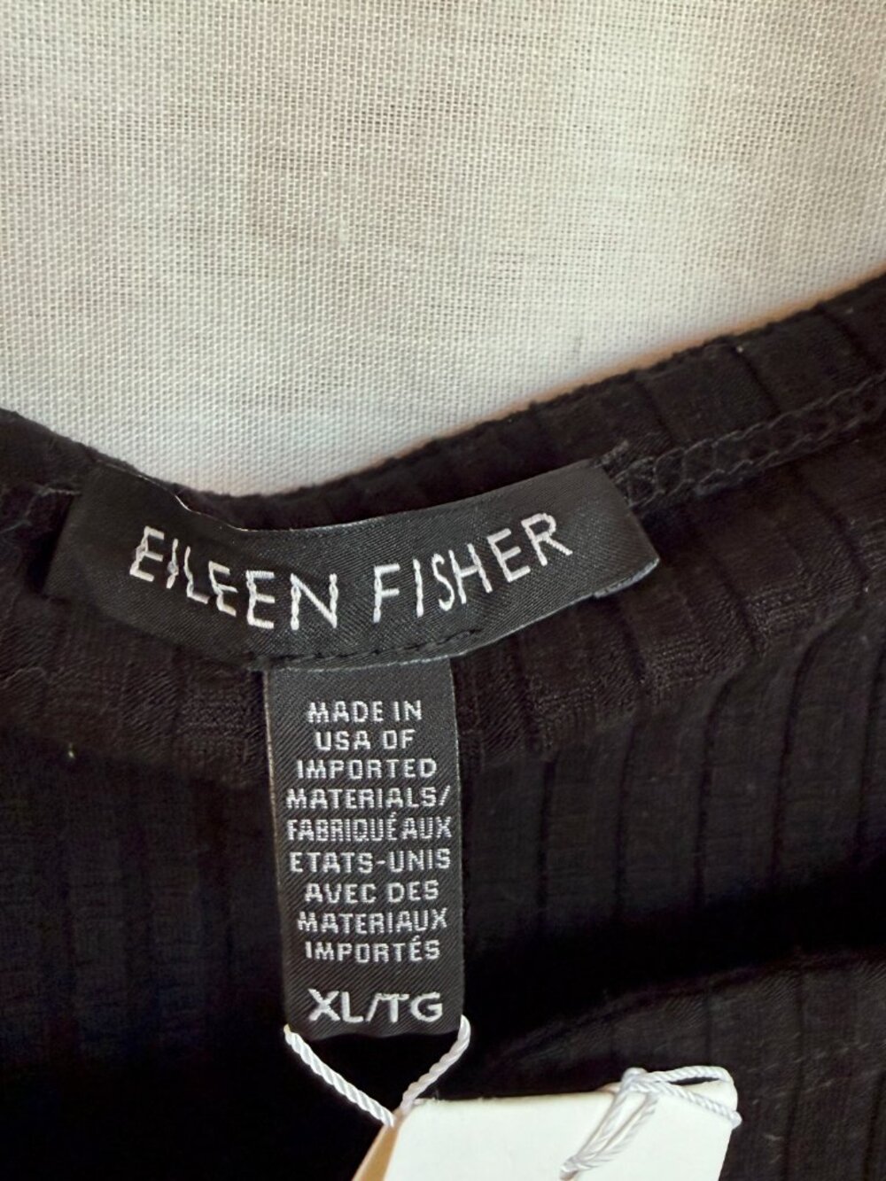 Eileen Fisher Black Bateau Neck Rib Knit Dress - Picture 4 of 6